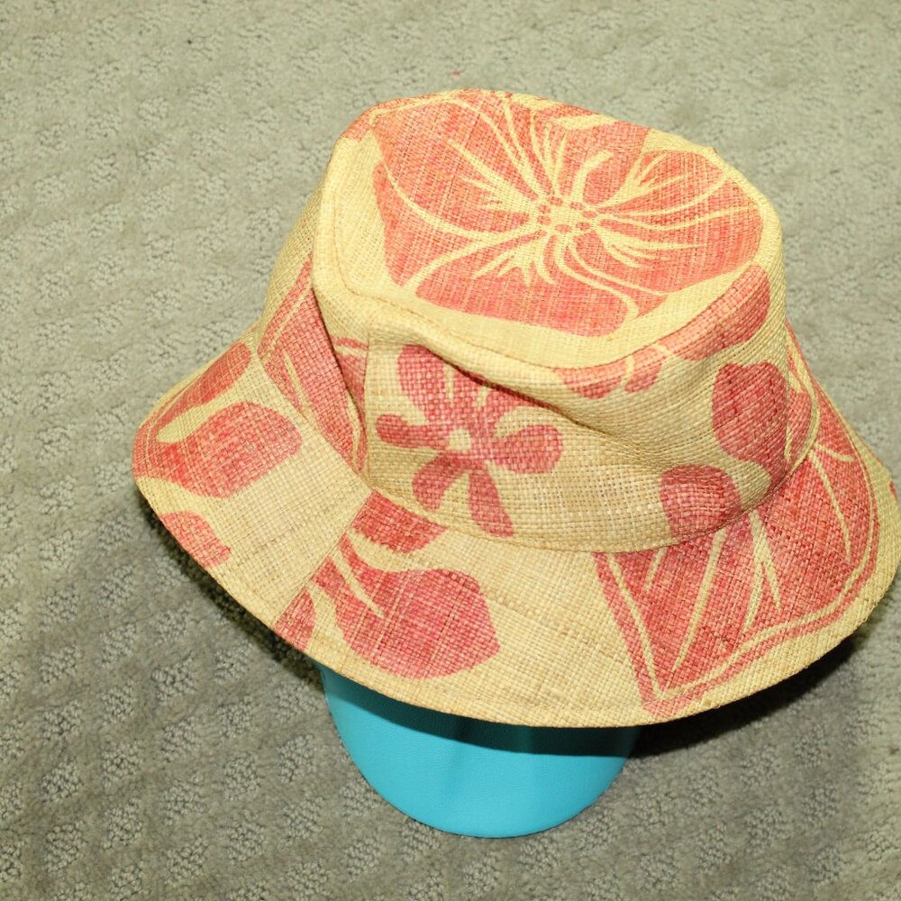 Mossimo Straw Hibiscus One Size "Gilligan" Hat